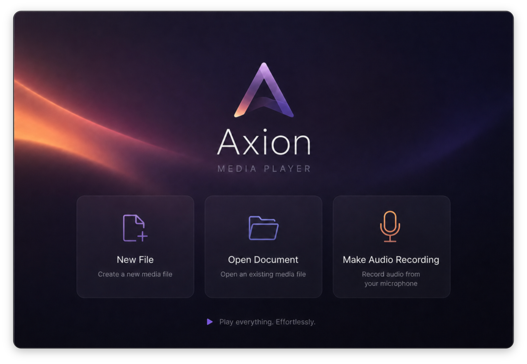 Axion media player splash screen